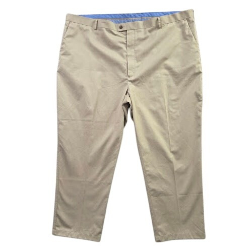 Roundtree & Yorke Gold Label Pants Men's 52x32 Khaki Tan Supima Cotton Chino